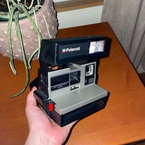 Polaroid Sun 600 Camera with Black and Gray Finish